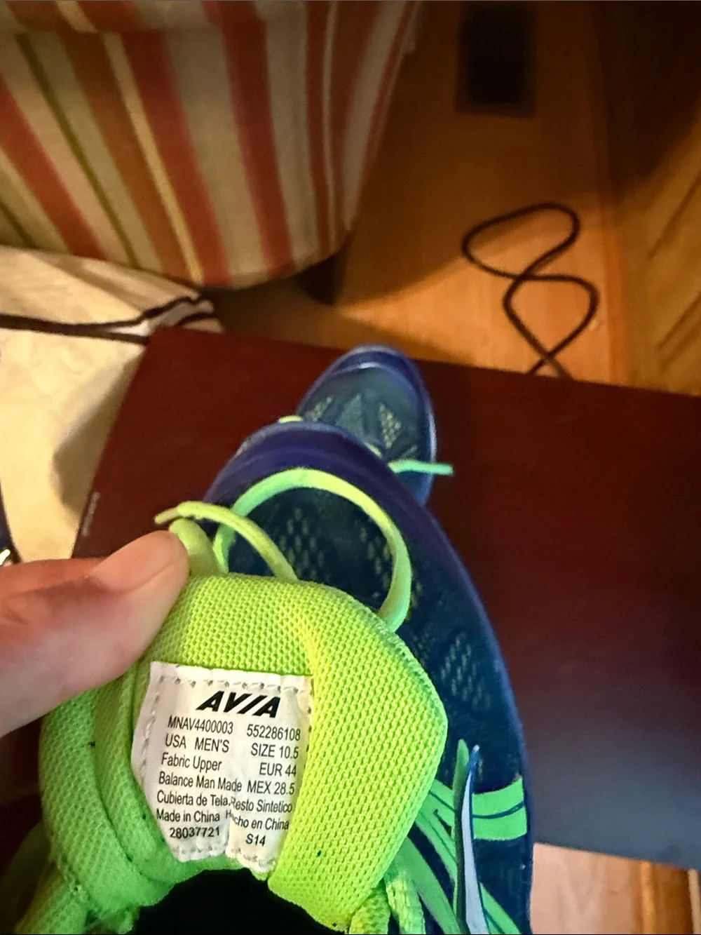 Avia Blue and Neon Green Kids Running Sneakers